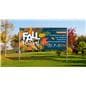 In-ground banner frame with outdoor rated design