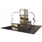 Portable truss trade show exhibit booth with 2 SEG graphic counters