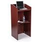 Collapsible podium with storage shelf
