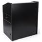 Wide rolling podium with cabinet and wheels