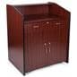 Presentation podium with locking cabinet and wide reading surface