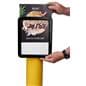 Custom printed graphics for OP1012BOLSG bollard sign topper are easy to apply 