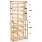 Wooden bakers rack has five different shelves for storage