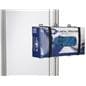 Adjustable PPE box holder for PCSG series holds containers of gloves and masks 