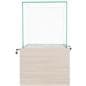 Glass-top pedestal display case with two push locks