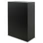 Retail display pedestal can be used on its side for more display space and tiering opportunities