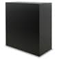 Retail display pedestal can be used on its side for more display space and tiering opportunities