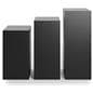 Display pedestal set with all three sizes lined up next to each other