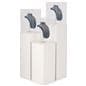White display pedestal paired with 47" and 59" pedestals