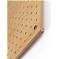 MDF pegboard retail display with silver standoffs