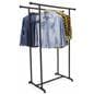 Double Rail Pipe Clothing Rack with Metal Build