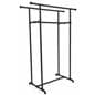 Double Rail Pipe Clothing Rack with Knobs at End