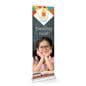 Premium wide base retractable banner stand measures 24 inches wide