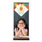 Premium wide base retractable banner stand with matte frame