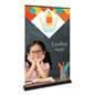 Premium wide base retractable banner stand for floor standing placement
