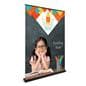 Premium wide base retractable banner stand with 62 inch frame