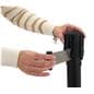Retractable banner for stanchion pole adapters fit easily over most standard 2.5" stanchion poles
