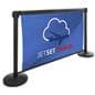 Retractable banner for stanchion with pole adapters