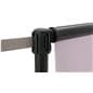 Double-sided retractable stanchion barrier with pole adapters that fit securely over most standard 2.5" diameter stanchions