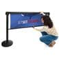 Double-sided retractable stanchion barrier for indoor use