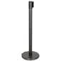 These retractable belt stanchions are a graphite metallic color