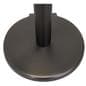These retractable belt stanchions have a base diameter of 13.7 inches