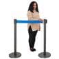 These retractable belt stanchions have an expandable belt
