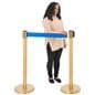 These retractable belt stanchions retract 10 feet long