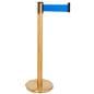 These retractable belt stanchions have a cylinder post