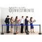 Crowd control stanchion with a line of people