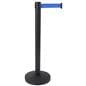 Crowd control stanchion with 6.5 feet blue belt