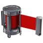 Red retractable belt barrier made for indoor use