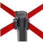 Red retractable belt barrier is a part of the queue pole value series