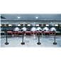 Red retractable belt barrier is a crowd control solution