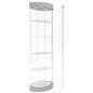 Round display case with hinged door