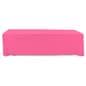 Pink polyester table cover with fire resistant fabric  
