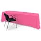 Pink polyester table cover with draping display 
