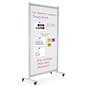 Portrait orientation dry erase rolling room divider 