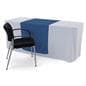 Dark blue table runner with overall length of 80 inches