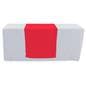 Red table runner with flame retardant finish 