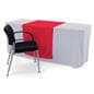 Red table runner with machine washable material