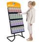 Custom display sign header for acrylic literature holders on floor standing display