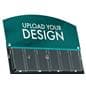 Custom display sign header for acrylic literature holders with adjustable pocket dividers 
