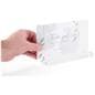 Horizontal acrylic sign holder with side thumb notch for quick graphic changes