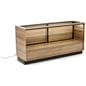 Wooden display showcase with energy efficient LED lighting