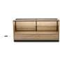 Wooden display showcase with rustic design
