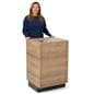 Wood host stand is 36"h