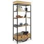 Easy to assemble french industrial bookshelf etagere with powdered coated frame