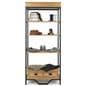 French industrial bookshelf etagere with 13 inch shelf clearance 