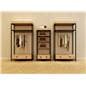 French industrial bookshelf etagere features 4 shelves with 31 inch wide display space 